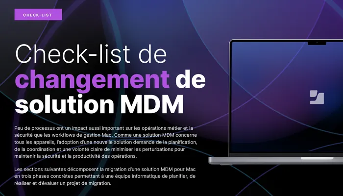 Check-list de changement de solution MDM | Jamf