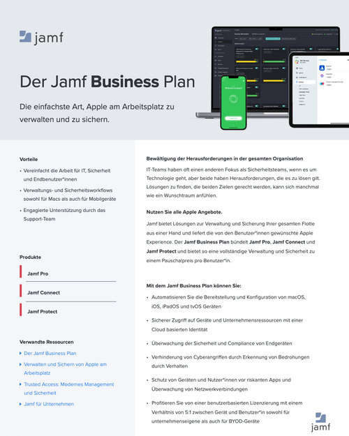 jamf pro business plan