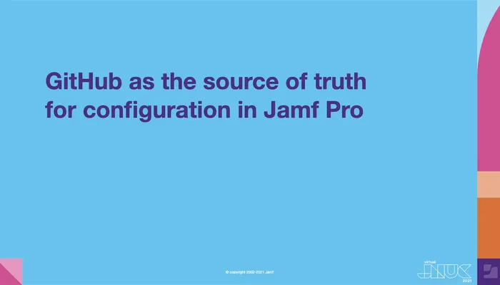 Using a GitHub repository for Jamf Pro configuration files