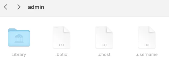 Library directory and .botid, .chost and .username files