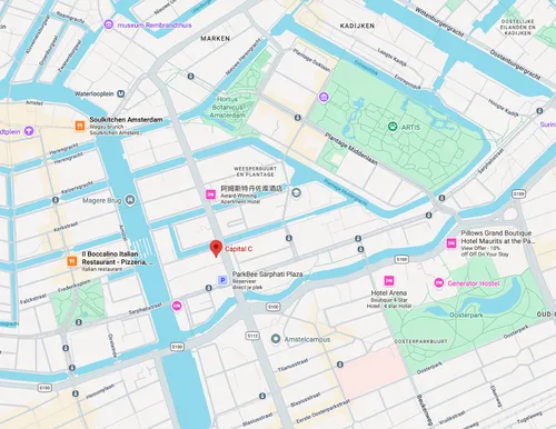 Google map of Jamf Nation Meet Up location, Capital C.