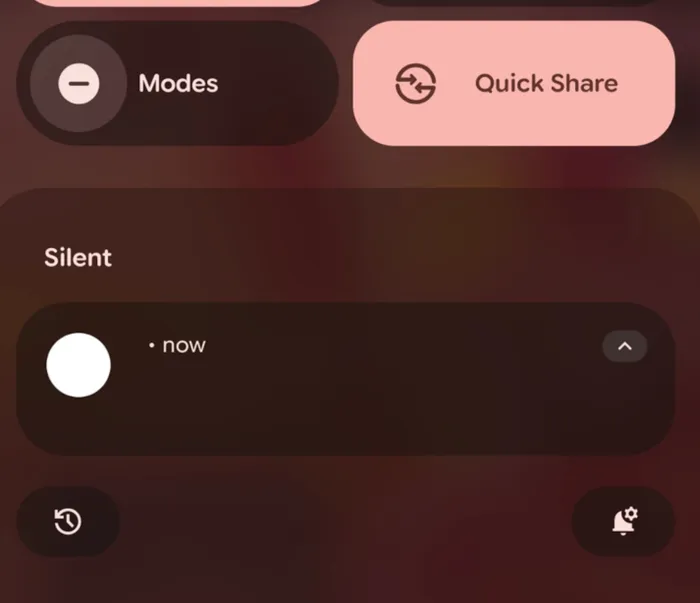 Screenshot of an Android phone showing a notification with no content
