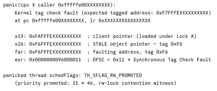 Redacted kernel panic code