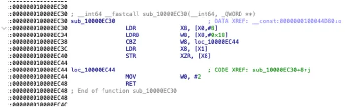 Screenshot of HiddenDot callback assembly