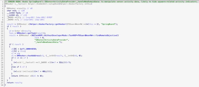 Screenshot of HiddenDot::setupHook()