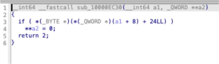 Screenshot of HiddenDot callback pseudocode
