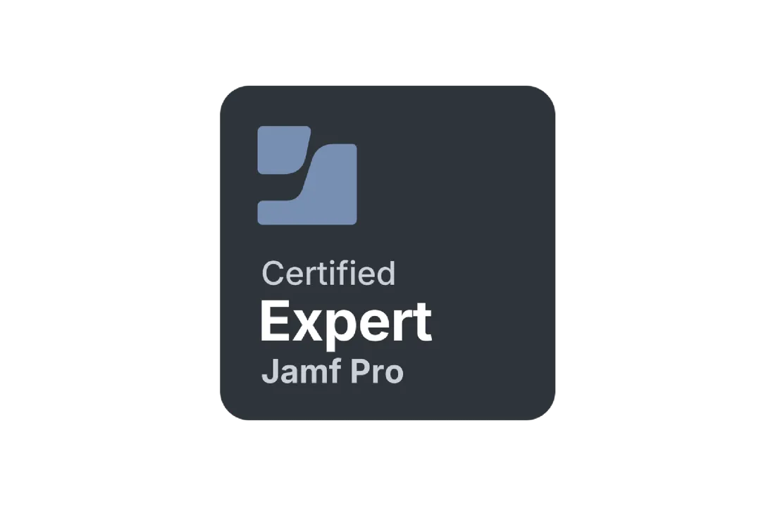 Certified Expert Jamf Pro badge.