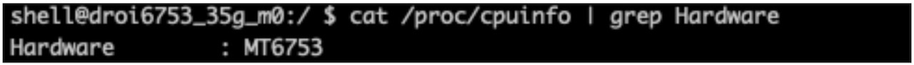 Terminal session showing the fake phone has 8 instead of 10 cores like the Settings app claimed