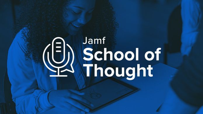 The Jamf School of Thought logo with a microphone and a speech bubble