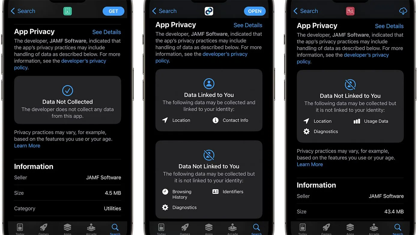 Apple's Privacy Nutrition Labels with Jamf Safeguarding User Data