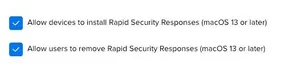 Jamf Pro restrictions payload for allowing or disallowing installation or removal of Rapid Security Response on Mac