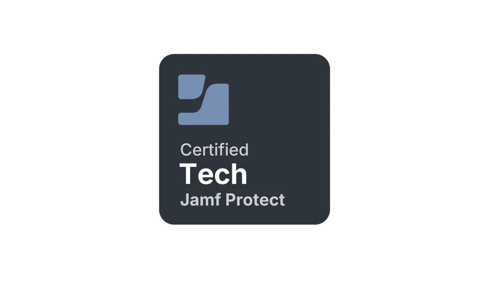 Official digital badge for the Jamf Certified Tech - Jamf Protect certification. The image displays the Jamf logo above the words
