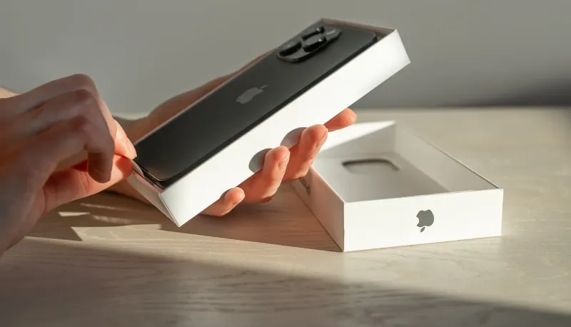 User unboxing new iPhone managed by Jamf using the Diamond Assets integration.