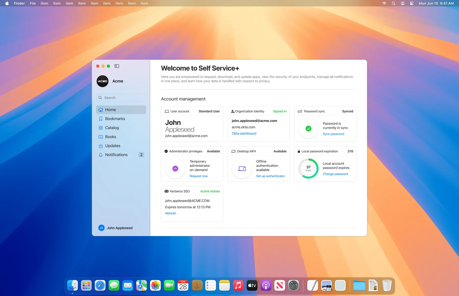 Screenshot of Self Service+ 2.0 Dashboard.