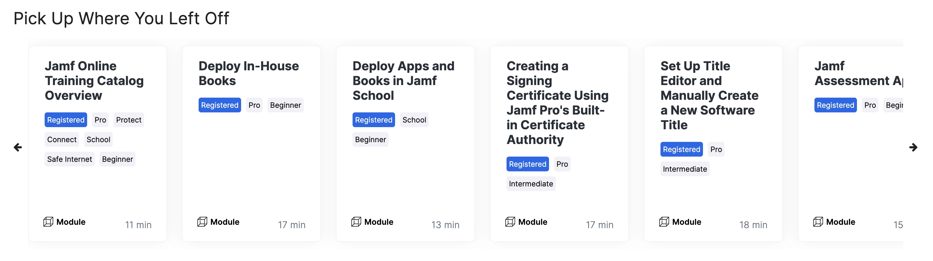 Never fear, Jamf is here...to help you pick-up where you left off on your learning journey.