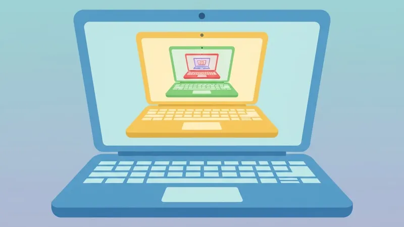 Illustration of a laptop with nested laptops within its screen