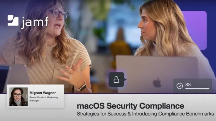Two Mac admins discussing security compliance and their Mac fleet