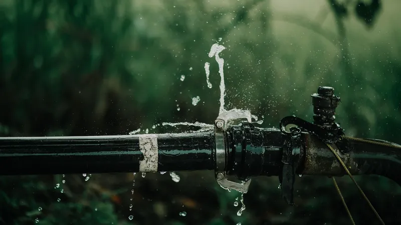 A broken pipe illustrates the idea of leaky apps that Jamf Threat Labs have discovered.