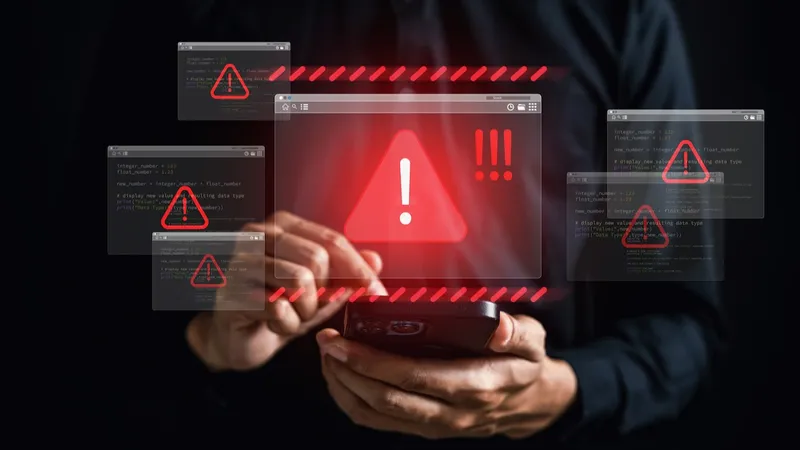 User with an iPhone with multiple warning messages showing up