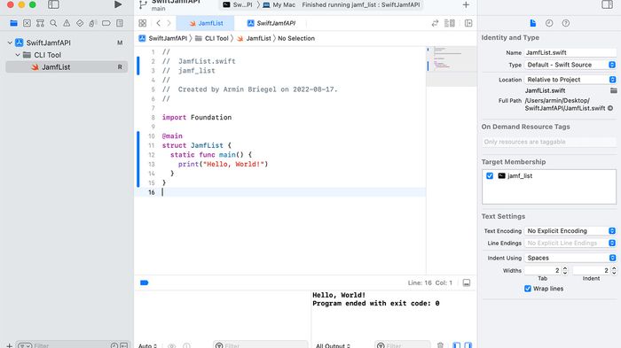 Xcode workspace with