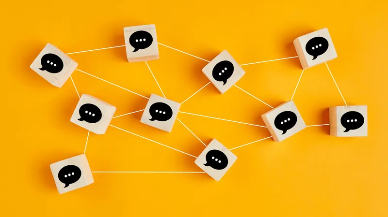 Interconnected speech bubbles