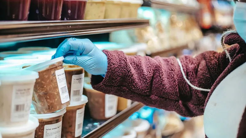 Person looking at nutrition label