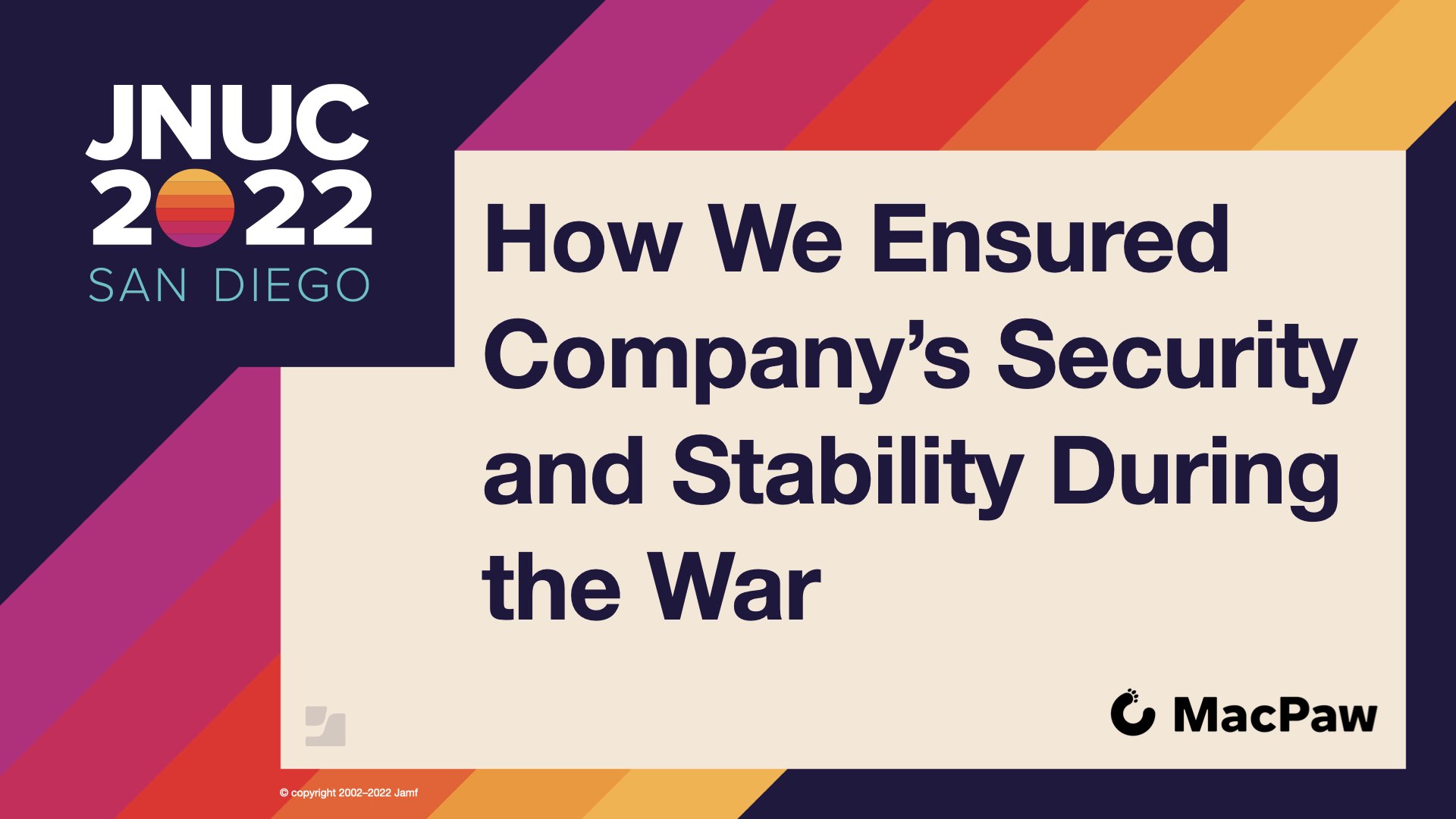 How we ensured company's security and stability during the war title slide