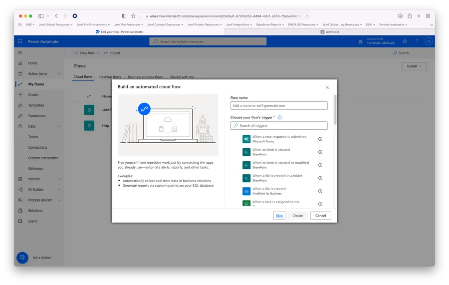 Workflow for how to create flow.