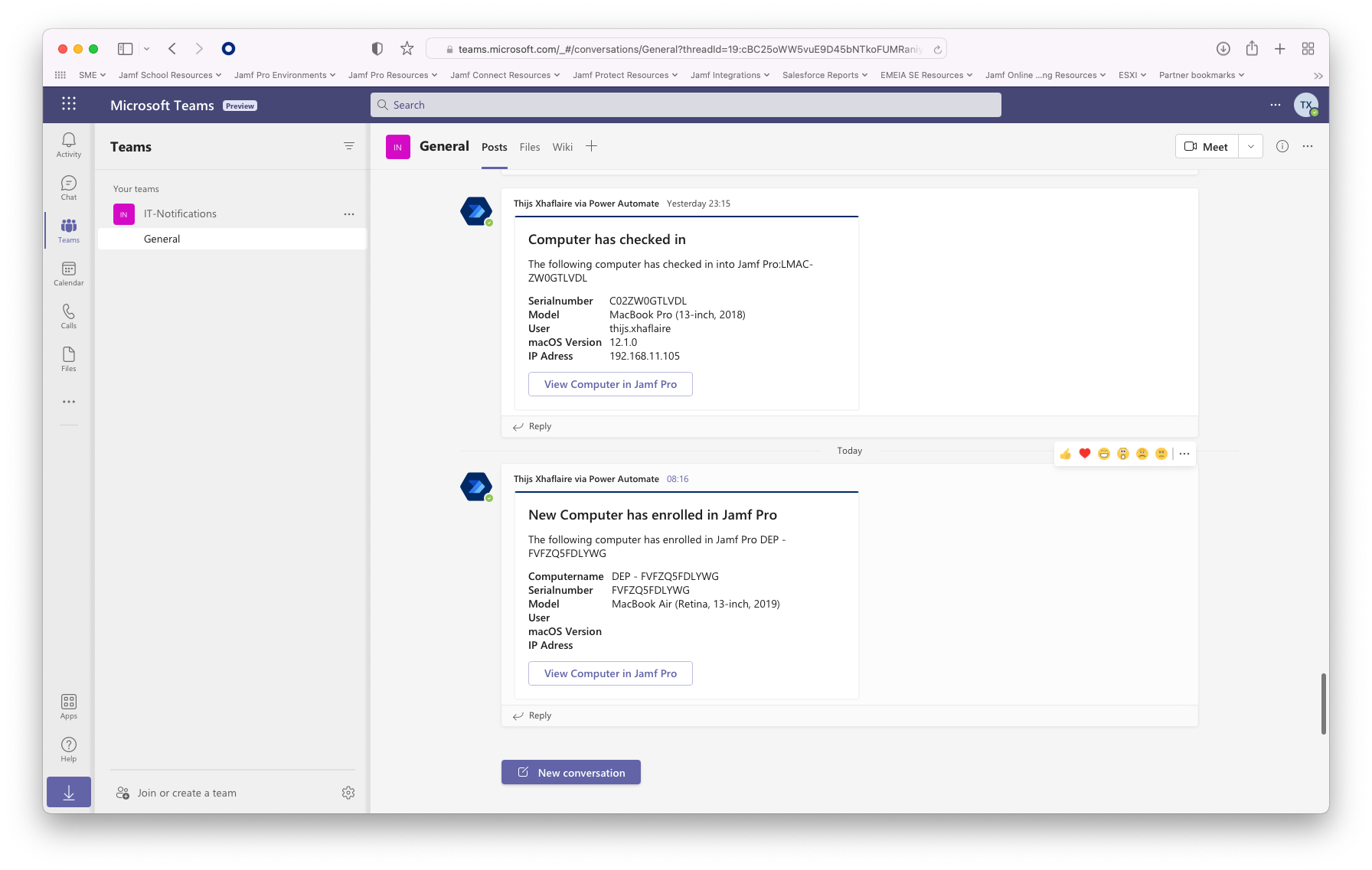 Jamf Pro Webhooks and PowerAutomate workflow for Microsoft Teams ...