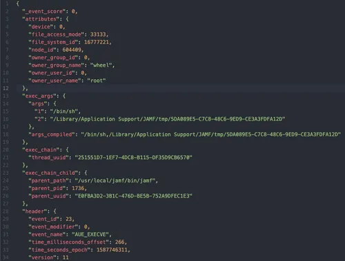 Screenshot of Compliance Reporter log file in XML format.