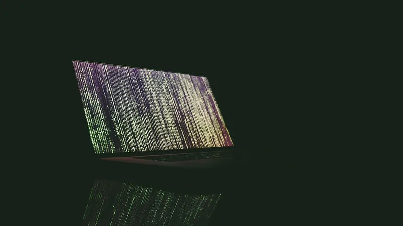 Encryption pattern displayed on MacBook Pro screen