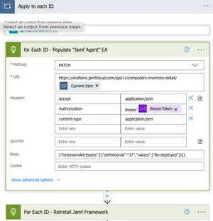 Optional workflow showing how to populate extension attribute for each ID.