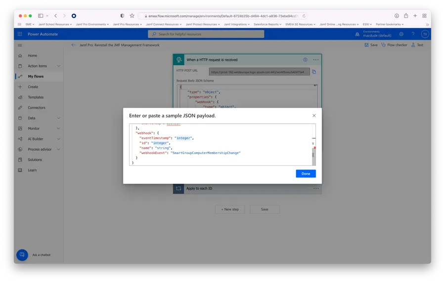 Workflow showing