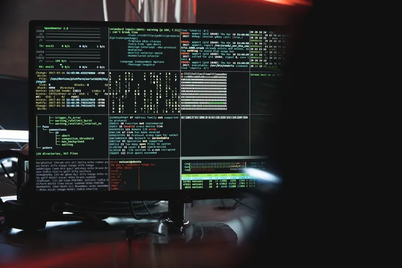 Computer display showing multiple sections of code.