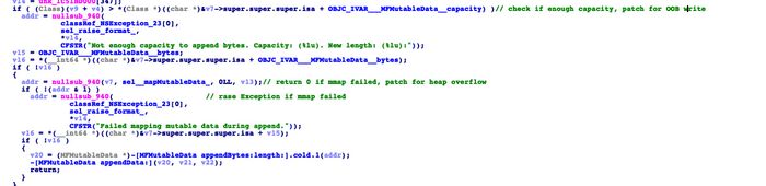Screenshot of patch code
