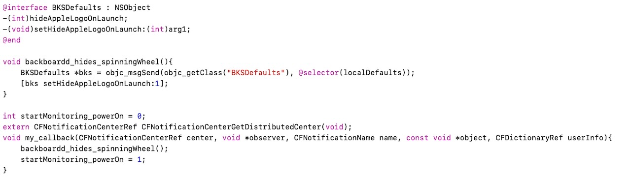 SpringBoard and backboardd trigger the injected code