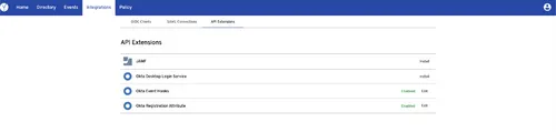 screenshot showing Beyond Identity API extensions and Jamf integration
