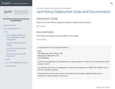 Jamf School Deployment Guide and Documentation | Jamf