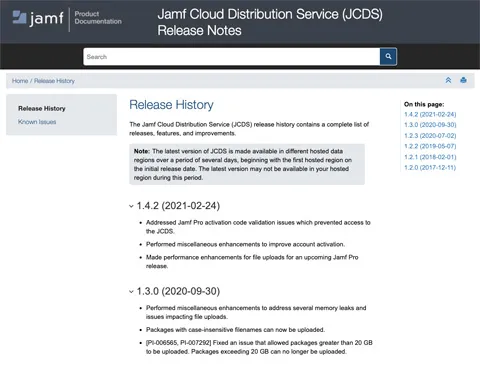 Jamf Cloud Distribution Service (JCDS) Release Notes | Jamf