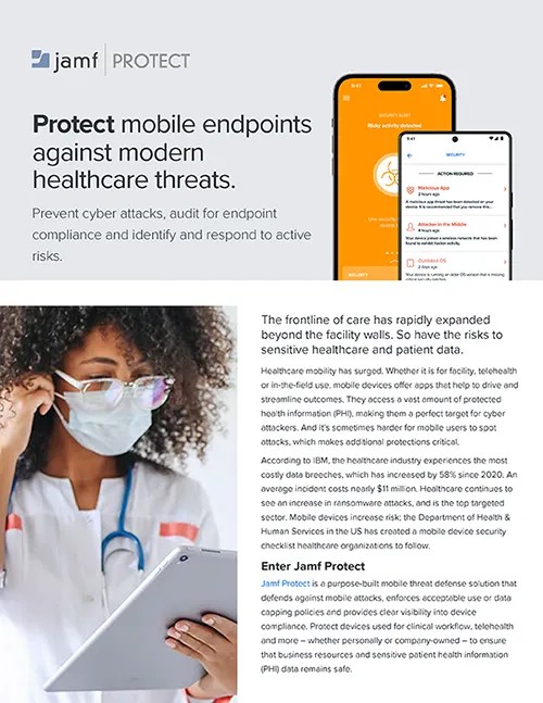 Jamf Protect for mobile healthcare endpoints